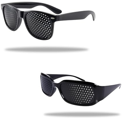 YUPZAR 2 Pezzi Occhiali a griglia per addestramento oculare, occhiali a griglia per addestramento oculare, occhiali stenopeici certificati, occhiali multipunto, per migliorare la vista