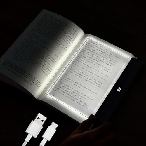 Opdestn LED Book Light, Wiederaufladbare Leselampe Buch, 3 Lichtfarben Dimmbares LED Buchlampe mit Timer, Augenschutz Leselicht Buch Buchseite Licht, Intelligente Leselampe Geschenk für Buchliebhaber