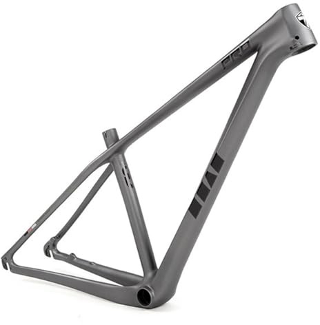 HIMALO Carbon Fibre Hardtail MTB Frame 27.5/29er XC Mountain Bike Frame 15/17/19'' Disc Brake Quick Release 135mm Internal Routing，Gray(15'')