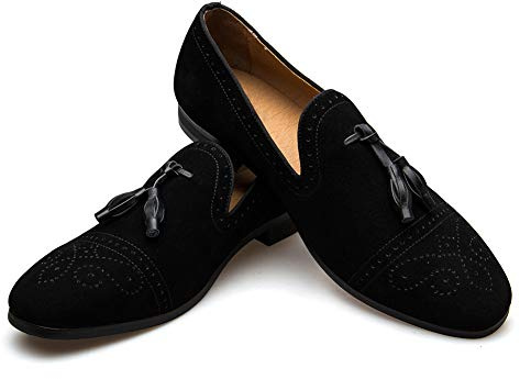 JITAI Mocassini da Uomo Nero Moda Scarpe Casual Mocassini Scarpe da Festa Mocassini da Uomo, Nero 12, 41 EU (8 UK)