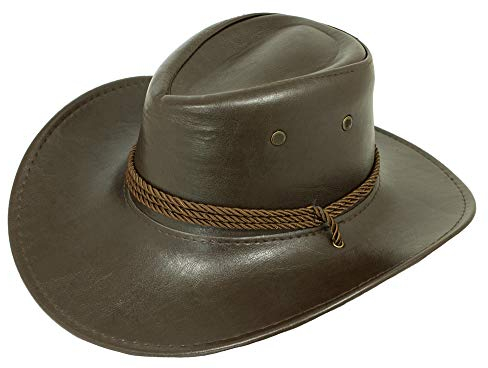Das Kostümland Cowboyhut John im Lederlook zum Western Kostüm - Braun