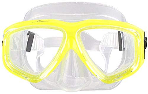 WOWDECOR Tauchmaske für Erwachsene und Kinder mit Kurzsichtigkeit Kurzsichtig, Schnorchelmaske Taucherbrille Dioptrin Dioptrien Korrektur, Gelb (-2,5)