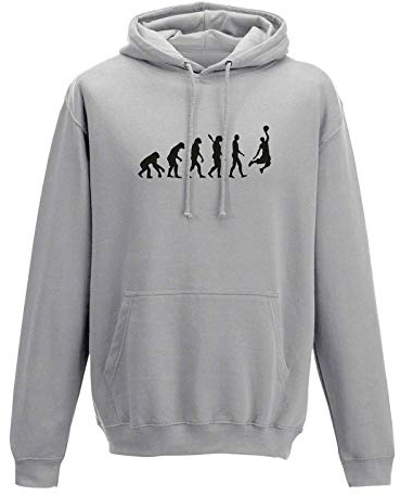 Hoodie Evolution Basketball Dunking Sport Jordan NBA 10 Farben Herren XS - 5XL DBB Alba Brose 46ers Olympia Bulls Celtics Spurs, Größe:5XL, Farbe:grau - Logo schwarz