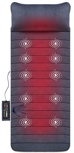 Snailax massagematta i minnesskum med värmefunktion, vibration, 6 värmekuddar för terapi, helkroppsmassagerare för smärtlindring av nacke, rygg, midja och ben, gåva