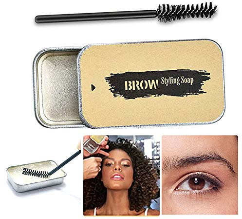 Augenbrauen gel,Eyebrow Soap Kit,brow pomade,eyebrow gel clear,Brows Styling Soap,Long Lasting Waterproof Smudge Proof Eyebrow Styling Pomade for Natural Brows