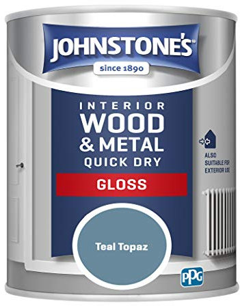 Johnstone's - Wood & Metal Paint - Gloss Finish - Teal Topaz - 750ml - Water Based - Non Drip & Quick Drying - Radiator Paint - Low Odour - Dry in 1-2 Hours - 8m2 Coverage per Litre