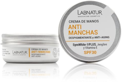 Crema de Manos Antimanchas - Despigmentante y Protectora - Labnatur | Con Jengibre y SPF30 - Blanqueadora e Hidratante - Atenúa Manchas y Cicatrices - Natural y Vegana - Hecha en España - 50 ml