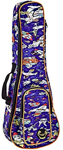 Ortega Guitars Keiki Designer Sopran-Ukulele-Tasche - Nylon Spaceman | für Sopran-Ukulele, Höhe 55 cm , mit Tragegriff, Schultergurte, KUB-SP-SO