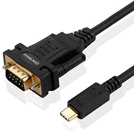 OIKWAN Cable adaptador USB C a RS232 DB9, compatible con Windows 10/8.1/8/7/XP, Mac y Linux, 6FT Negro