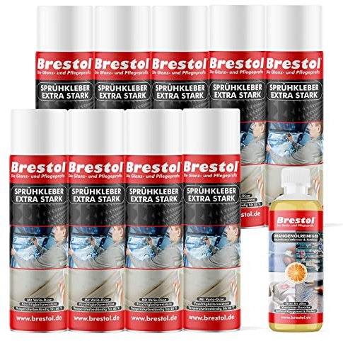 SPRÃ1/4hende 9 x 500 ml extra stark + 1 x 300 ml apelsinoljerengörare (7553,91) lim spraylim spraylim orange olja självhäftande borttagning – brESTOL