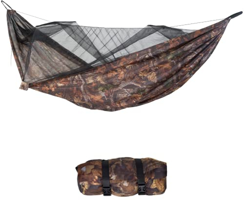 AMAZONAS Moskito-Traveller Forest Ultra Light Hängematte aus 100% extra stabilem und atmungsaktiven Nylon-Ripstop ca. 500g Packmaß 24,5 x 8,5cm 275 cm x 140 cm