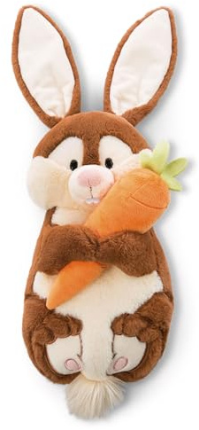 NICI Kuschelkissen Hase Poline Bunny mit Karotte – 2 in 1: Kuscheltier & Kuschelkissen für Mädchen, Jungen & Babys – Plüschtier & Plüschtier-Kissen in einem – Figürliches Kuscheltierkissen