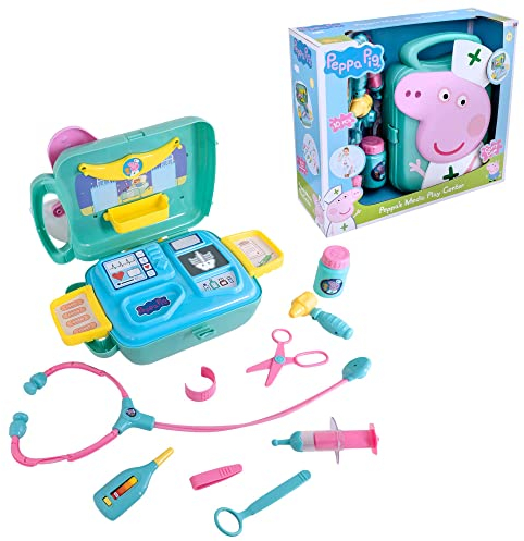 Peppa Pig's Medic Kit de Centre de Jeu | Comprend Plus de 10 Accessoires avec étui de Transport | Kit de médecin pour Enfants | Kit médical d'urgence | Jouets éducatifs pour Jeux de rôle | 3+