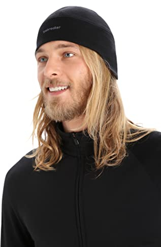 Icebreaker Unisex Erwachsene Quantum Wintermütze aus Wolle Beanie, Schwarz/Nelke, Einheitsgröße