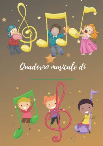 Quaderno musicale: 6 pentagrammi LARGHI con chiave di violino - Stampato in modo da facilitare l'utilizzo di tutta la riga - Perfetto per studenti e principianti - 100 pagine - A4
