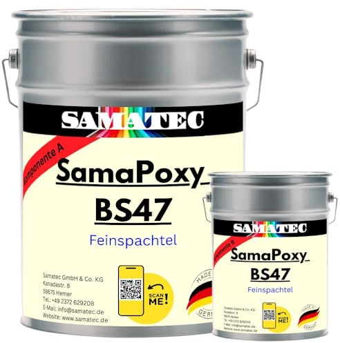 SAMATEC Feinspachtel Spachtelmasse Füllspachtel 2K Epoxidharz Reparatur Löcher Risse Fehlstellen BS47 (4.8 Kg)