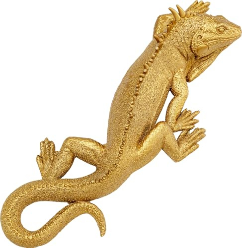 Kare Design Objeto de pared lagarto, oro, decoración mural, Accesorio Elegante, Moderno, Pared, sala de estar, 30x11x6 cm A/L/P