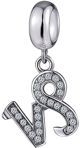 12 Zodiac Constellation Pendant Charms with Clear CZ, 925 Sterling Silver Horoscope Beads, fits European Birthday Bracelet, Gifts for Mother/Wife/Boyfriends