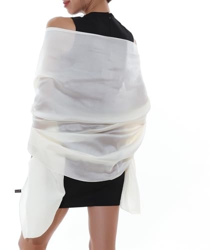 RIIQIICHY Stola Damen Festlich für Abendkleid Hochzeit Weiß Schal Tücher Schultertuch Sommer