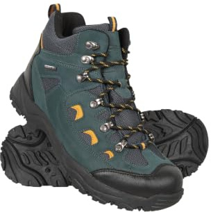 Mountain Warehouse Adventurer Mens Waterproof Hiking Boots - IsoDry Shoes - Hiking, Outdoors Blue Adult Shoe Size 11