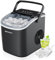 EUHOMY Ice Maker Machine Countertop Ice Cube Maker, Self-Cleaning Function,9 Cubes in 6 Mins,Portable Ice Cube Maker Machines with Ice Scoop & Basket for Home/Kitchen/Office/Bar, Black