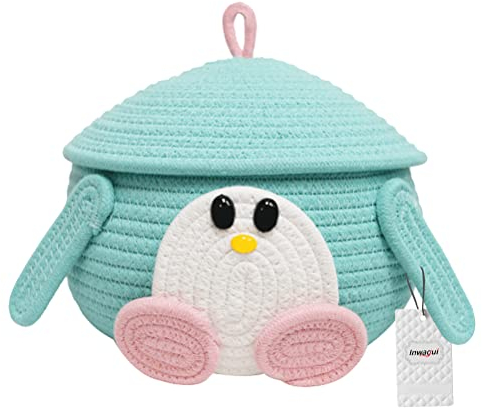 Inwagui Baumwollseil Aufbewahrungskorb Kinderzimmer Faltbare Aufbewahrungsbox Baby Spielzeug Organizer Windeltasche Pinguinform Dekorativer Korb - Typ A
