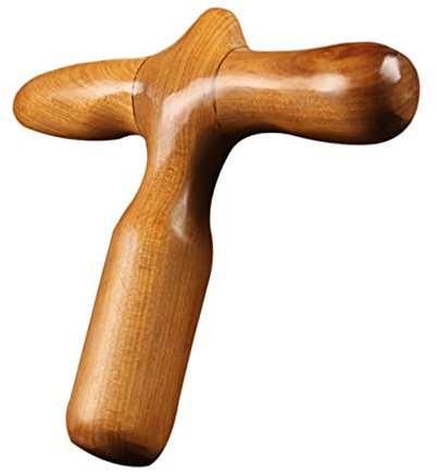 FRCOLOR Akupressur Holzstab Fußmassagegerät Holzmassagegerät Duftendes Holzkreuz Langer Griff Tragbar für Akupunkturpunkte Körpermassage Gesicht Augen Handmassage Zuhause und Unterwegs 1 Stück