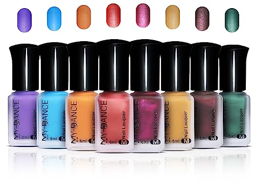 Gireatick 8-teiliges Mattes Nagellack-Set, Funkelnde Glitzerfarben Nagellack-Kit, Matter Satin-Samt-Nagellack Mit Nebeleffekt, Nagellack für Mädchen Nicht Müssen Aushärten/Backen