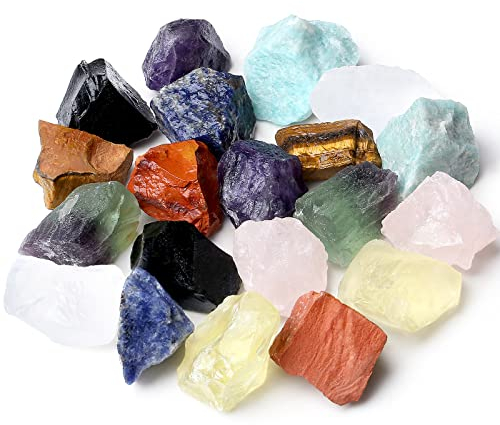 XIANNVXI 10 Pcs Healing Crystals Gemstones Bulk Raw Crystals Rough Gemstones,Natural Crystals Rocks Stones Assorted Crystals for Beginners Reiki Tumbling Cabbing Fountain Rocks 0.45lbs