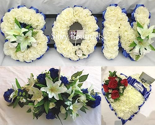 Silky Bouquets Artificial Silk Funeral Flower Package Son Tribute Arrangement