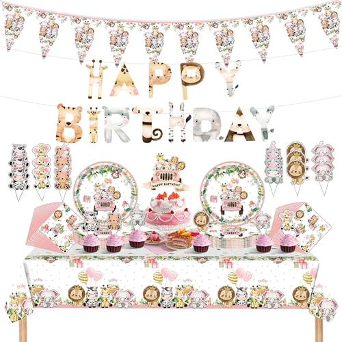Cupcake Toppers Safari Deko Zoo Kindergeburtstag Safari Geburtstagsdeko Wild One Geburtstag Deko für Babygeburtstagsdekorationen Verschiedene Kinderpartys Haustierpartys Oder