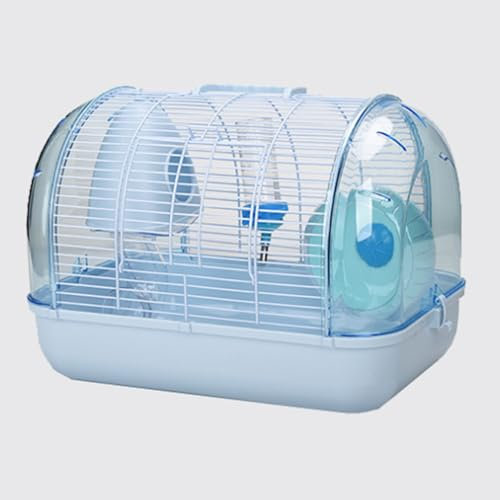 Meerschweinchen Käfig Aus Kunststoff, Tragbares Meerschweinchenhaus Mit Hamsterrad, Wasserflasche Und Versteck, Meerschweinchen Gehege Geeignet Für Hamster, Bären ( Color : Blue , Size : 41*27*29CM )
