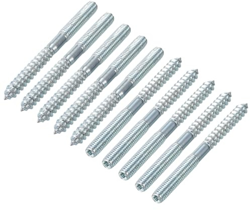 uxcell M6 Hanger Bolts Length 2-3/4(70mm) Double Headed Bolts Self-Tapping Screw 6mm Wood Joint Furniture Legs 16pcs