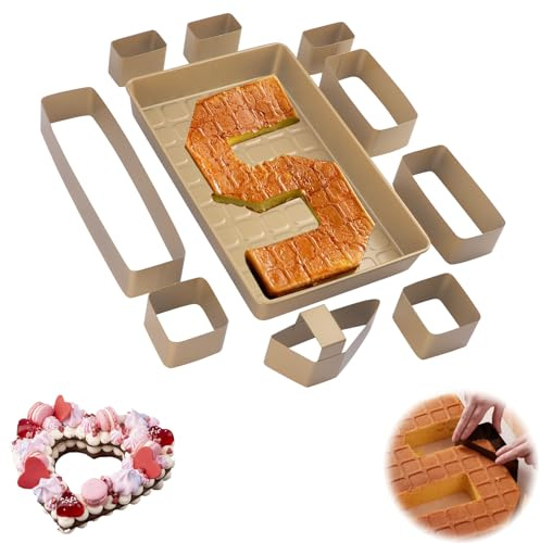 Moule Gâteau Chiffres Grand, Plateau de Moule à Pâtisserie Multifonctionnel, Réglables Numéro 0-9, Lettre A-Z, Spécifique Formes, Kit de Moule à Gâteau Créatif, pour Anniversaires, Anniversaires