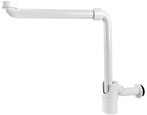 Waschbecken Ablaufgarnitur, PP、EPDM Siphon, Raumsparsiphon Geeignet für Größere Waschbecken in Einer Wandmontierten Umgebung, Siphon Waschbecken, Siphon Küchenspüle, Waschbecken Abfluss (weiße Farbe)