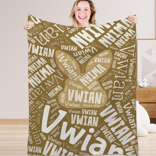 Aiebill Personalisierbare Decken und Überwürfe individuelle Decke mit Namen, individuelle Flanelldecke für Kinder, Geburtstagsdecke, Geschenke für Damen und Herren