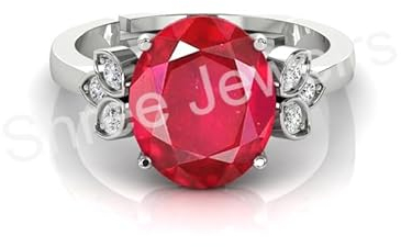 Shree Jewelrs Original zertifizierter natürlicher Rubin (Manik) Ring - 8,00 Karat/9,00 Ratti zertifizierter handgefertigter Fingerring burmesischer Rubin Ring PANCHDHATU Ring für Damen und Herren M4,