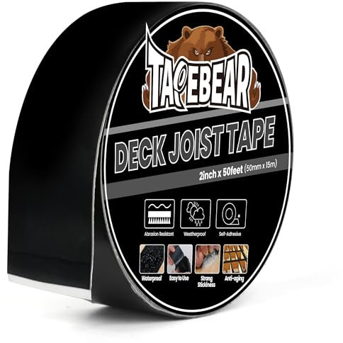 TAPEBEAR Nastro Butilico Nastro Sigillante Impermeabile 50mm x 15m, Autoadesivo Nastro di Busile per Travi in Legno, Riparazione Tetto, Camper, Tubi, Giunti