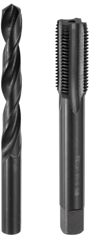 QUARKZMAN Jeu de tarauds et de forets, 1 taraud à cannelure droite 9/16-18UNF et 1 foret hélicoïdal de 13 mm, outils de filetage en oxyde noir HSS6542
