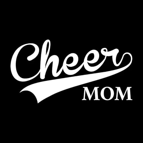 JIFENLI Autoaufkleber 15,4 cm * 8 cm Mode Vinyl Retroreflektierende CHEER MOM Auto Aufkleber Aufkleber Schwarz Silber Dekoration