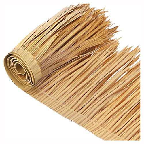 Rollo de paja mexicana Tiki Hut para zócalo de techo, decoración de barra Tiki, hierba ciega de pato para techo de paja, paja de palma, techo de paja, valla de techo, decoración de fiesta, 0,5 x 1 m,
