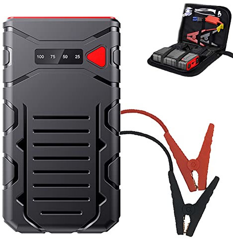 HTDRE Arrancador de batería de Coche, 30 000 mAh, 12 V, Paquete de energía de Refuerzo de batería de Coche, Cable de Carga de Emergencia, Cables de Arranque para vehículos, Camiones, SUV