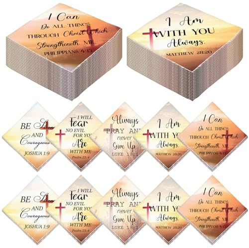 SmoothNovelty Men Christian Handkerchief Bulk Mens Verse Gift Church Religious Inspirational Quote Handkerchief for Him, Multicolor, about 11.42 x 11.42 inches/ 29 x 29 cm