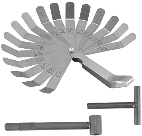 VIOPDER 3 Piezas de Tornillo de VáLvula de Motor, Herramienta de Ajuste de Llave, Herramientas de Ajuste de Espacio de VáLvula + Calibre de Espesores 0,005-0,020 Pulgadas