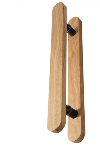 Rustic Solid Wood 47 Barn Door Handle - Two-Sided Glass Door Pull for Sauna & Versatile Interior/Exterior Use