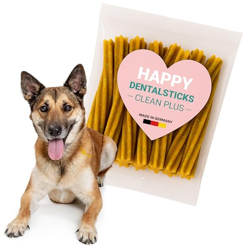 emmi-pet Happy Dentalsticks Clean Plus - Hundezahnpflege Kaustangen für Hunde ab 10kg - 3er Set - Dental Sticks gegen Zahnstein & Mundgeruch - Zahnpflege Hund - Kaustangen Hund - Ohne Farbstoffe