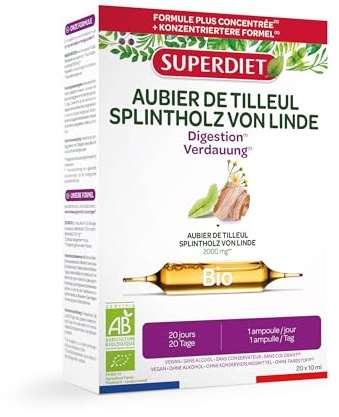 SUPERDIET – BIO-LINDENBLÜTEN 2000 MG – Verdauungswohlbefinden – 20 Ampullen à 10 ml