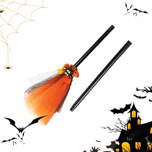 Escoba De Bruja De Halloween, de Disfraz de Bruja para Niñas - Accesorios para Fiestas Y Disfraces para Niños Juego De Imitación Festival Escolar Y Vacaciones