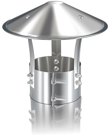 Comignolo Antivento Antipioggia, Camino Terminale Canna Fumaria, Cappello Per Camino Conico, Terminale Canna Fumaria Acciaio Inox, Cappello Da Pioggia E Neve In Metallo(240 mm(9.449 in))