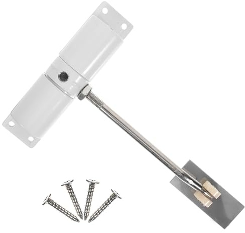 NUOBESTY Ferme-porte Automatique à Ressort En Métal Blanc, Fermeture Réglable Silencieuse, Pour Portes Battantes Maison, Poids Léger, Vis D’installation, Usage Domestique